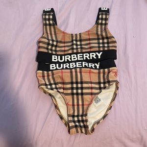 Burberry two piece bathing suit.